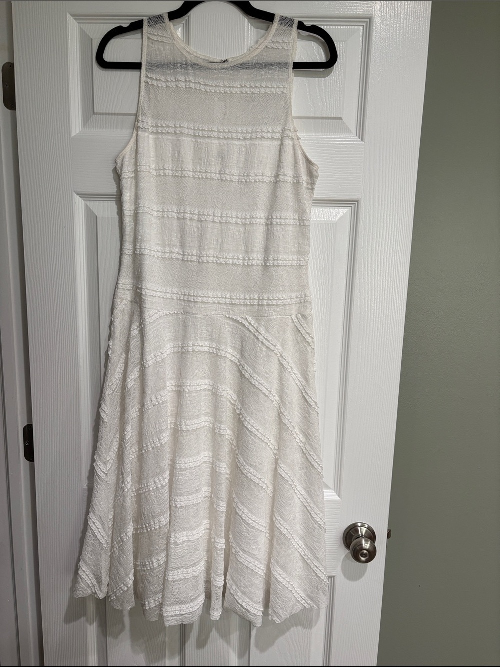 Sangria white Textured Midi A-Line Dress